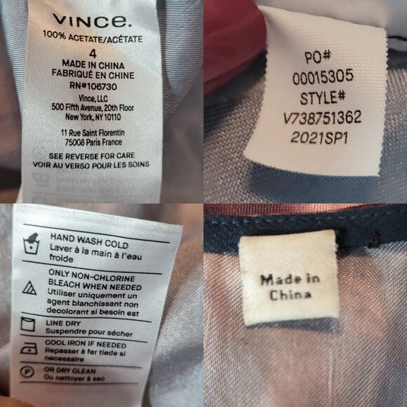 Vince Night Garden Print Satin Square Neck Slip Maxi Dress Sz 4 Wedding Guest - Picture 3 of 15